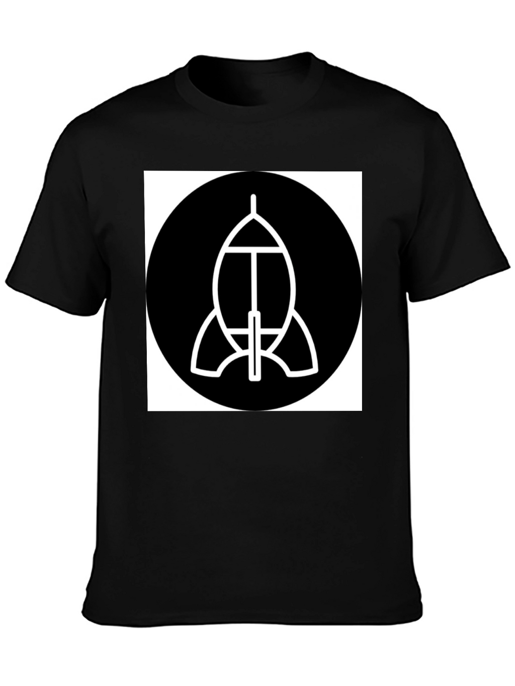 Abstract Spacecraft Graphic Black T-Shirt