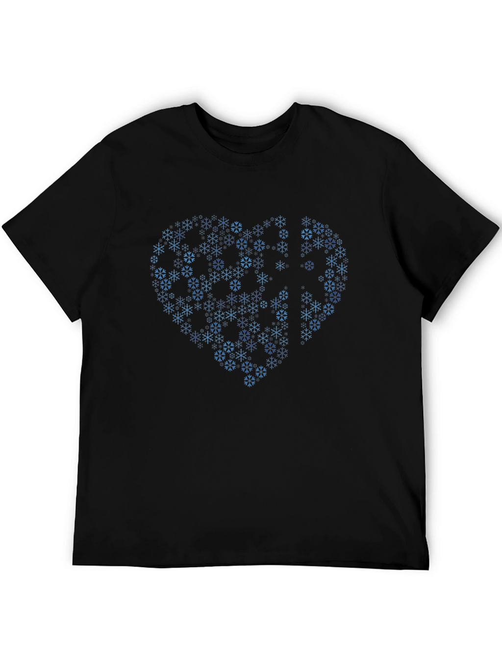 Heart Snowflake Graphic T-Shirt - Stylish Winter Apparel