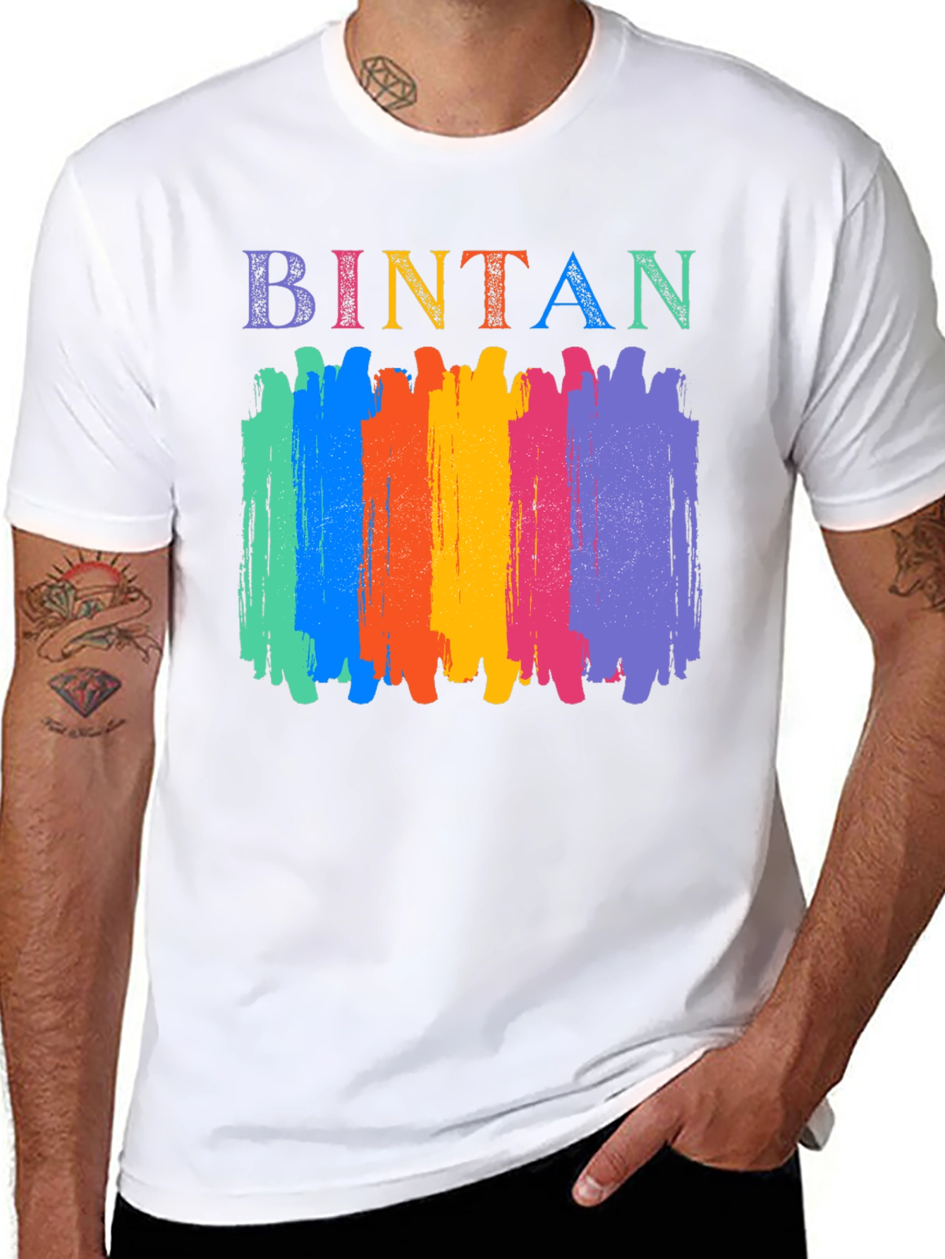 Bintan Colorful Brushstroke Graphic T-Shirt