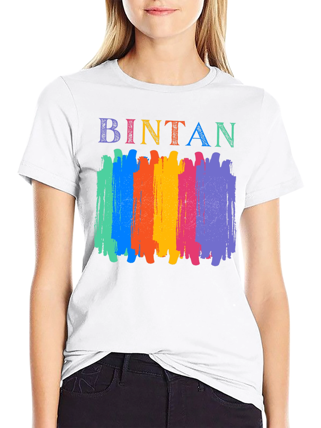 Bintan Colorful Brushstroke Graphic T-Shirt