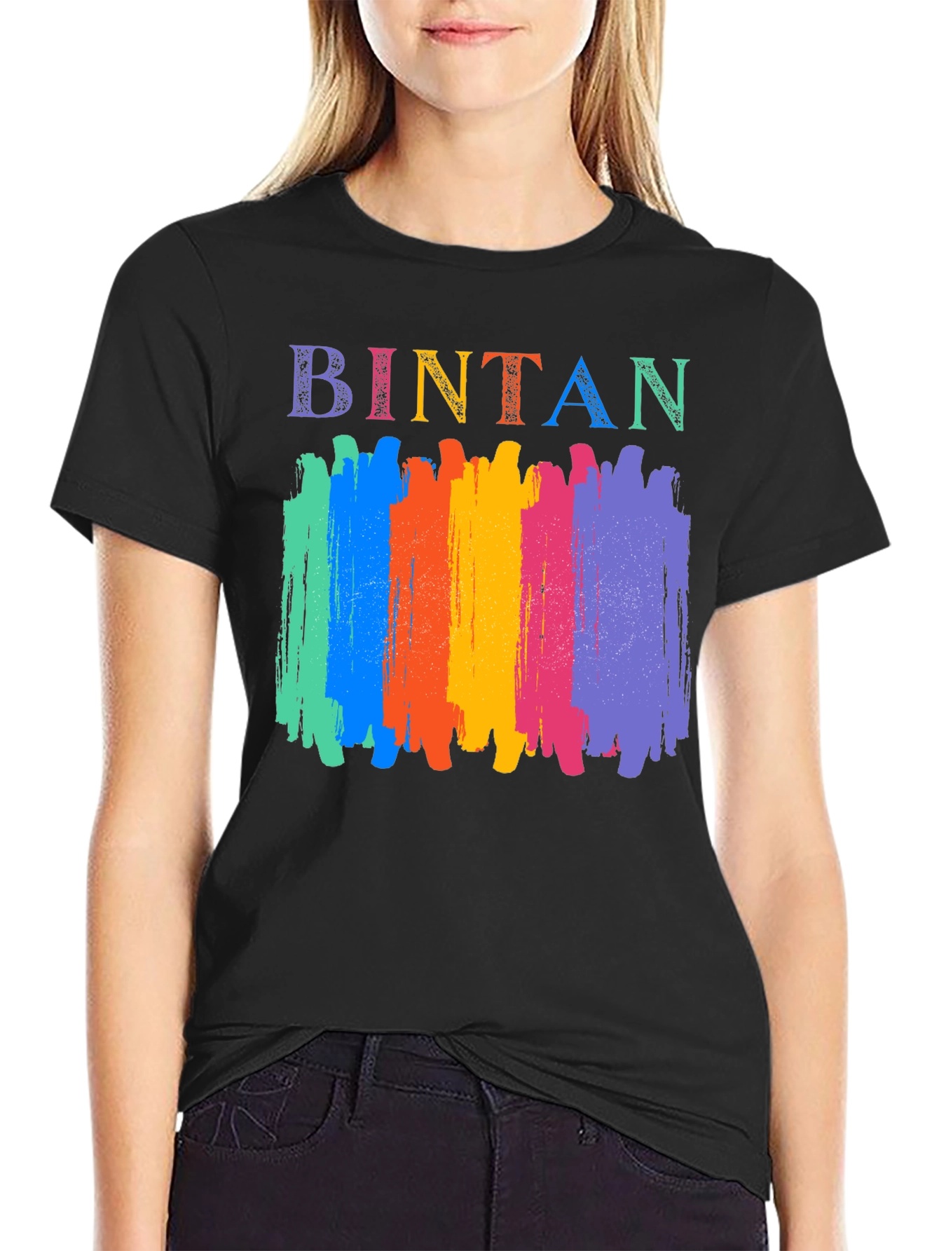 Bintan Colorful Brushstroke Graphic T-Shirt