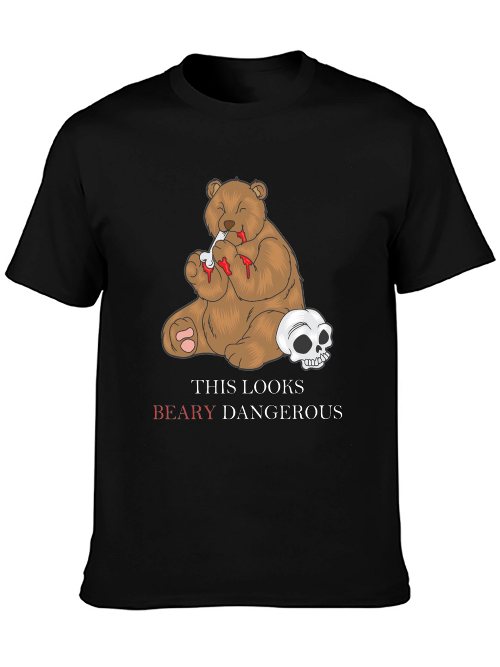 Beary Dangerous Graphic T-Shirt - Black
