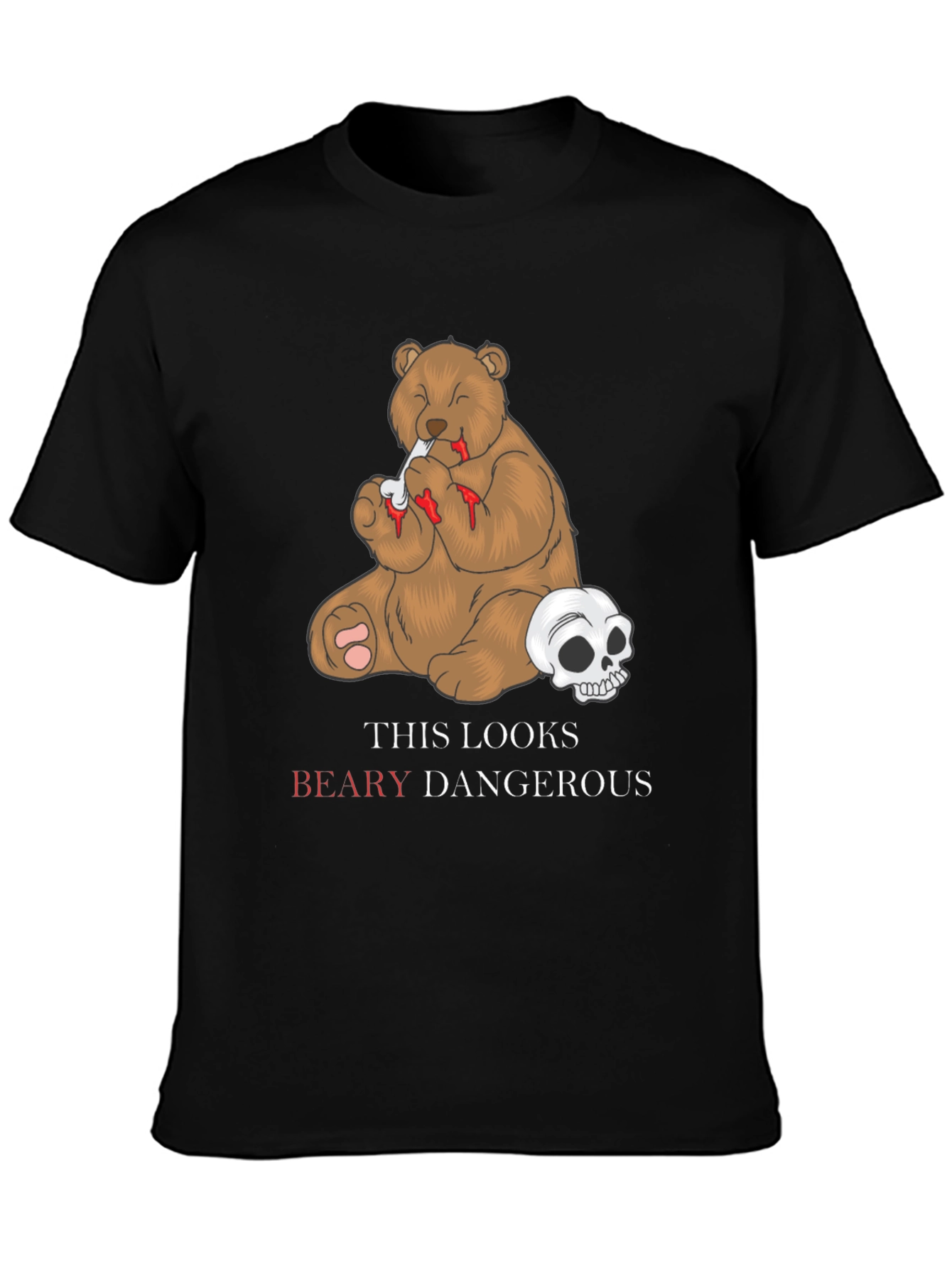 Beary Dangerous Graphic T-Shirt - Black