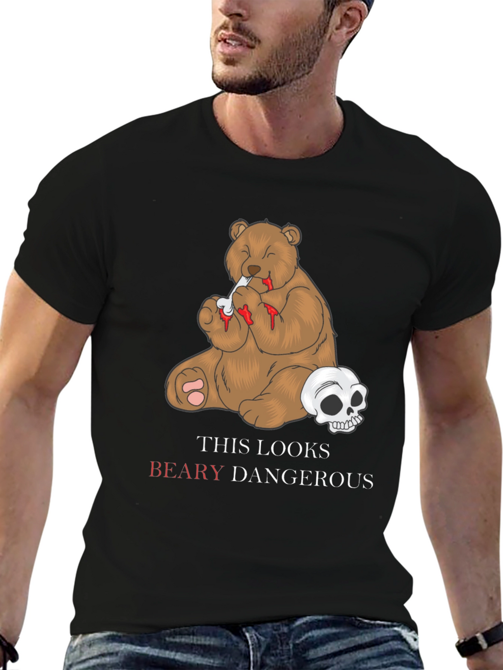 Beary Dangerous Graphic T-Shirt - Black