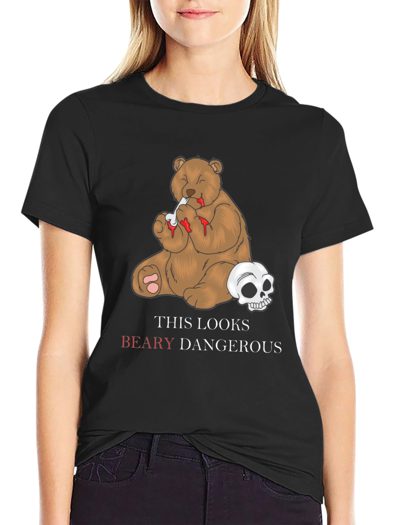Beary Dangerous Graphic T-Shirt - Black