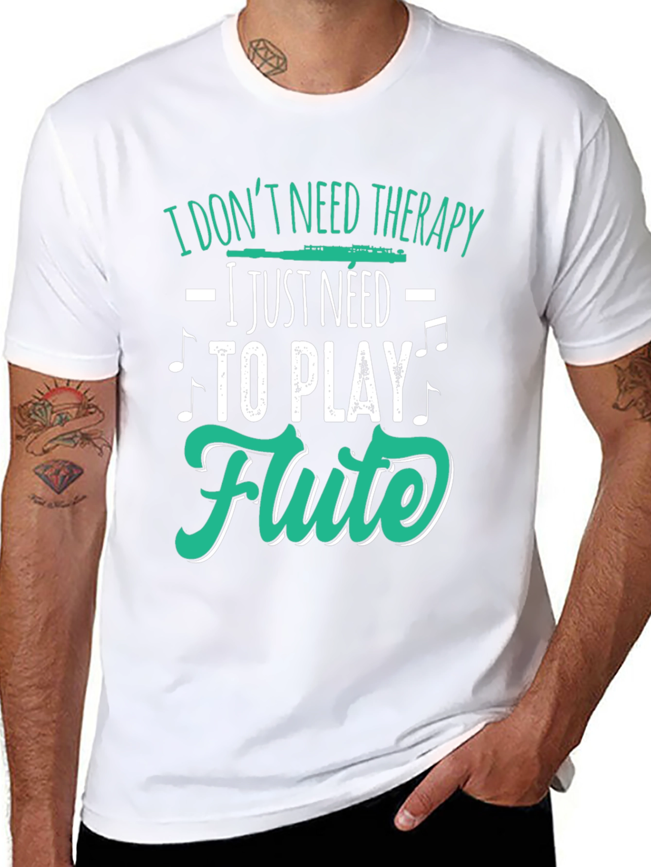 Flute Player Tee: I Dont Need Therapy Just Flute