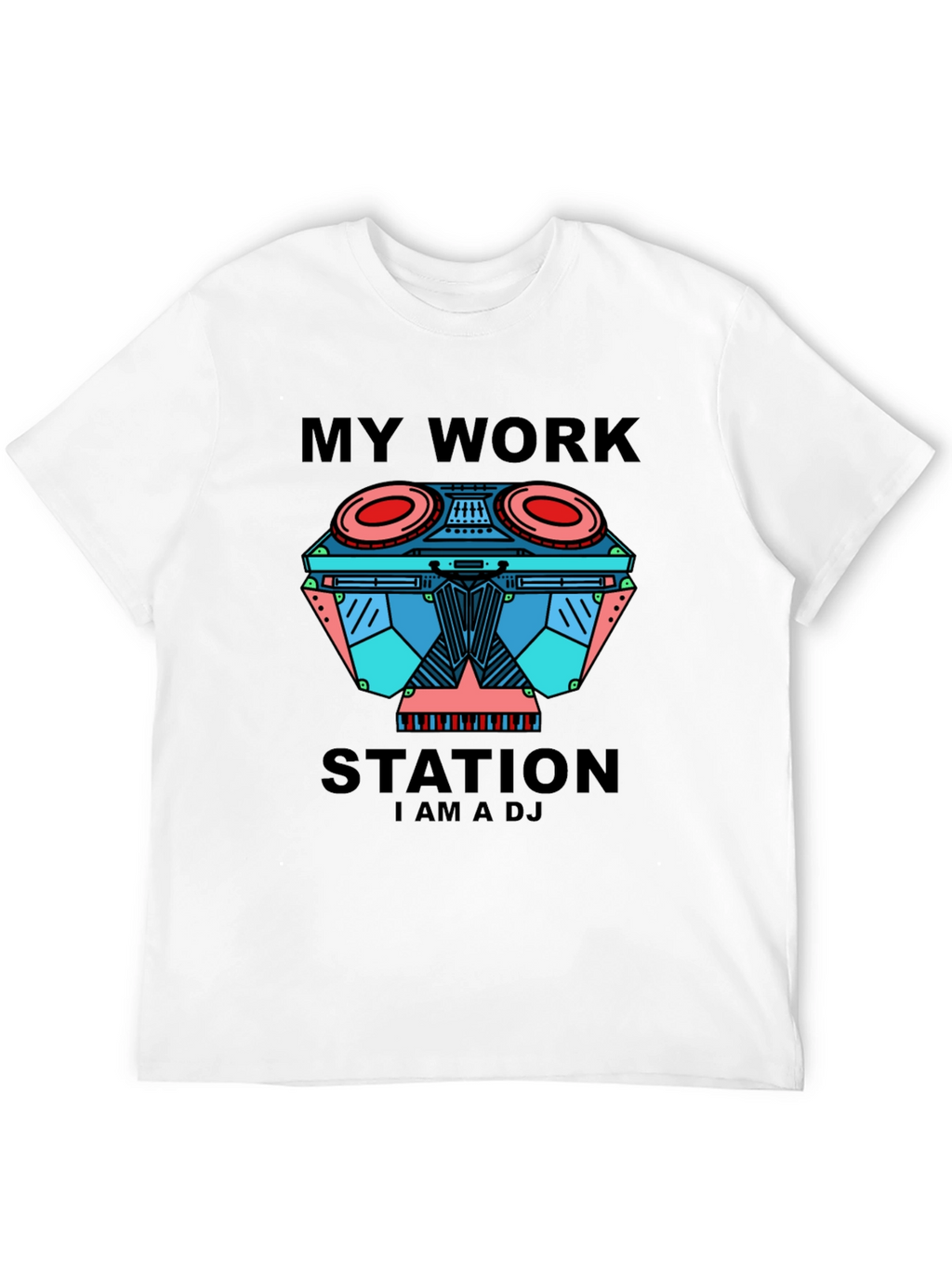 My Work Station DJ Black Graphic Tee