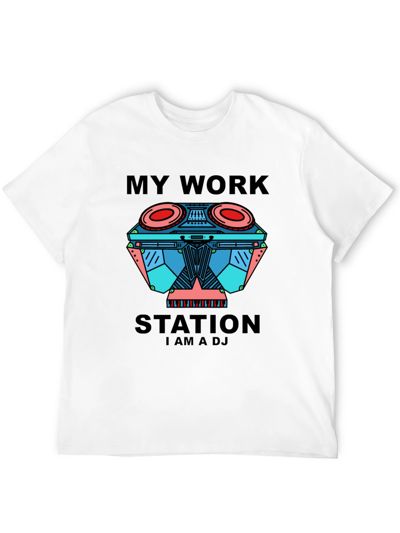 My Work Station DJ Black Graphic Tee