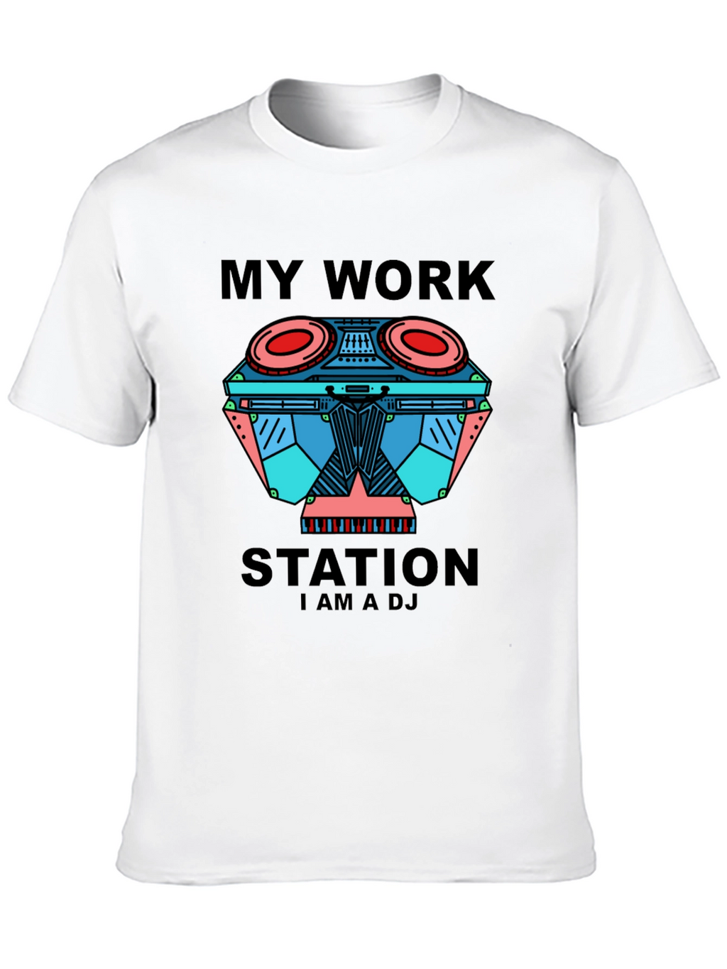 My Work Station DJ Black Graphic Tee