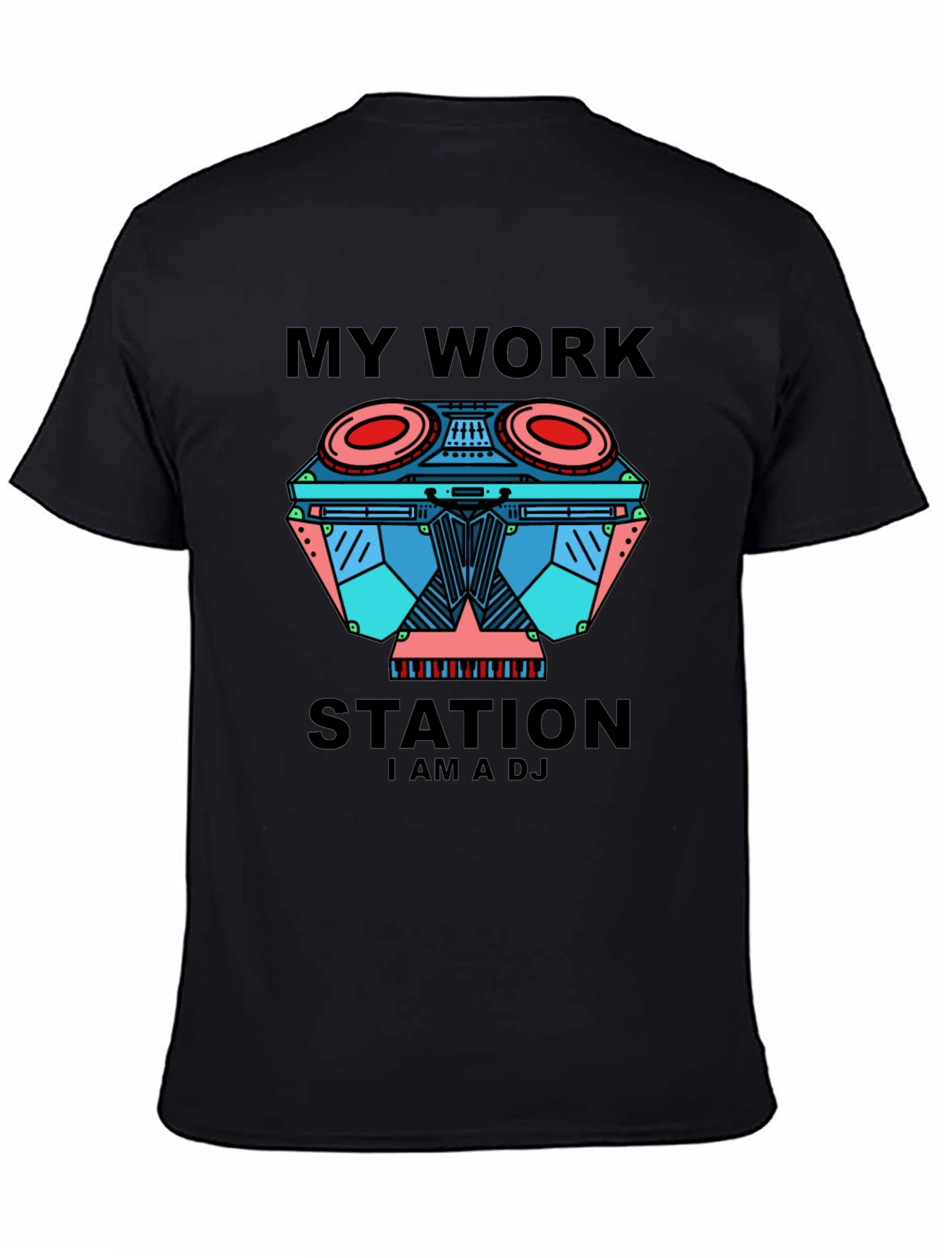 My Work Station DJ Black Graphic Tee