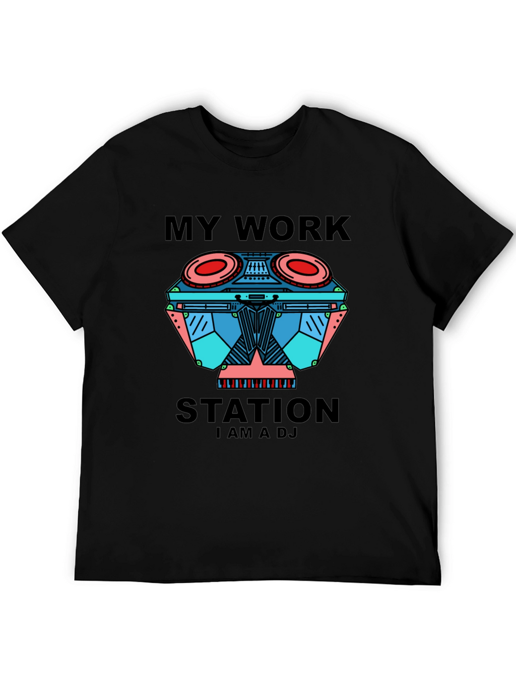 My Work Station DJ Black Graphic Tee