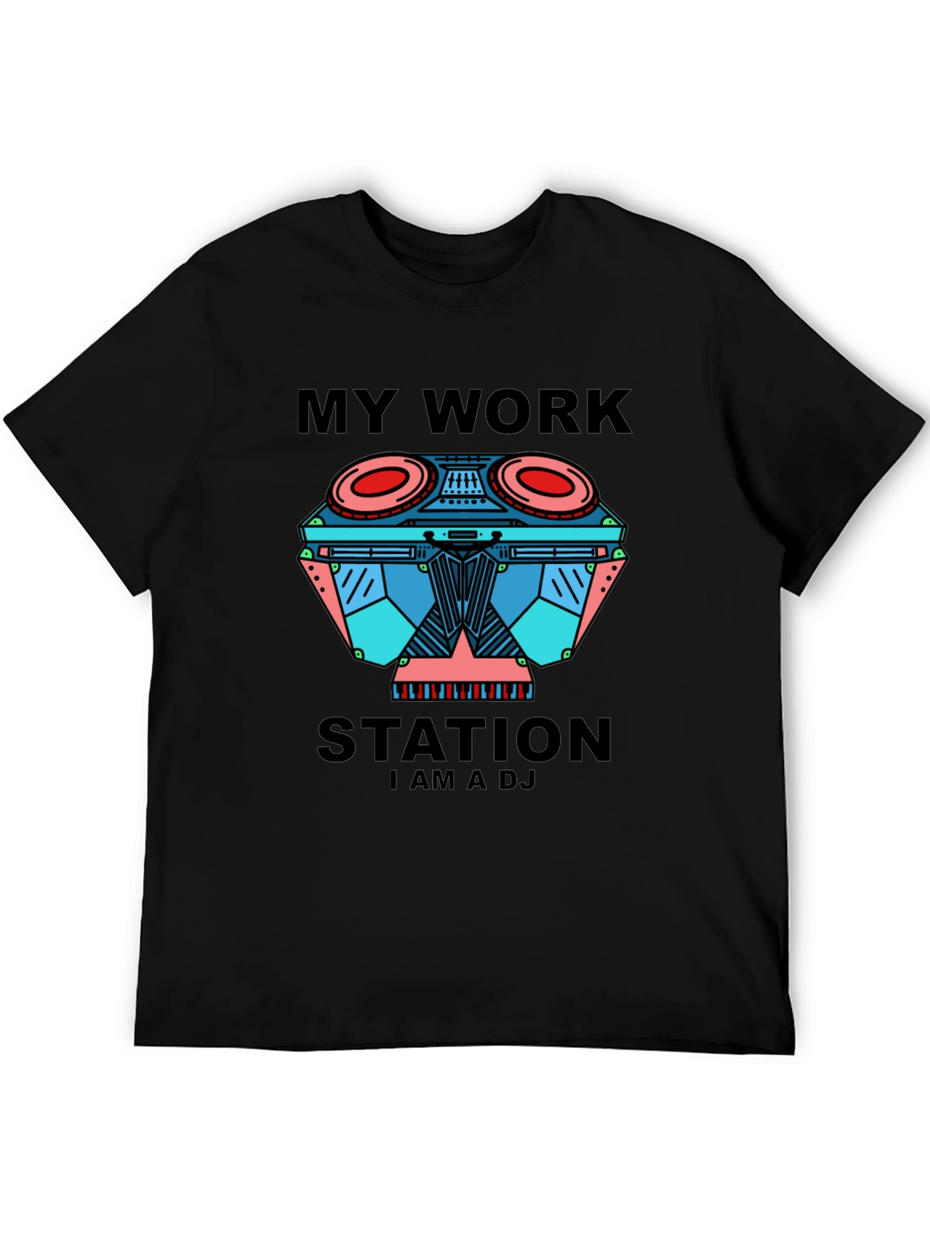 My Work Station DJ Black Graphic Tee
