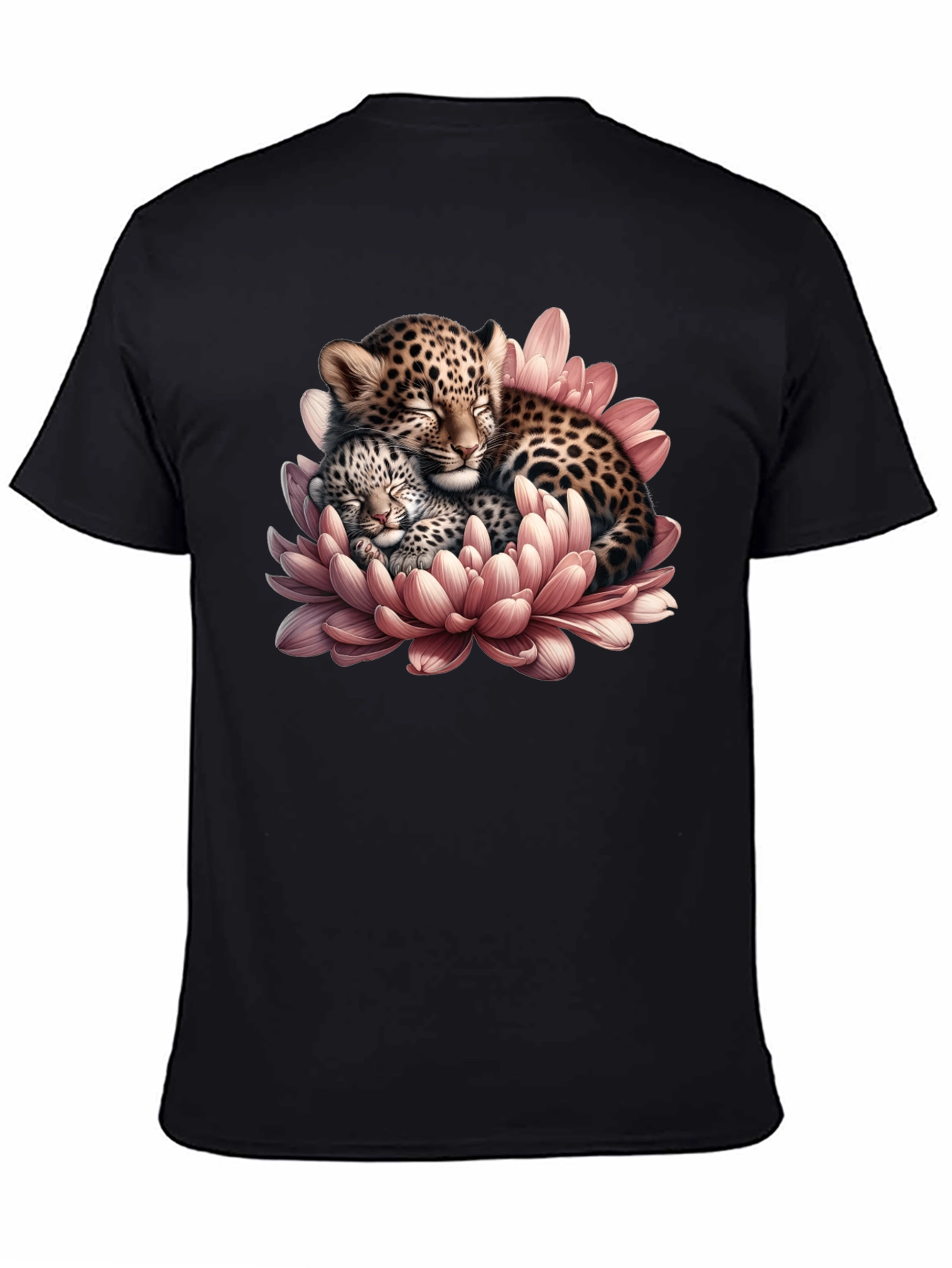 Leopard Cubs in Flower Graphic T-Shirt