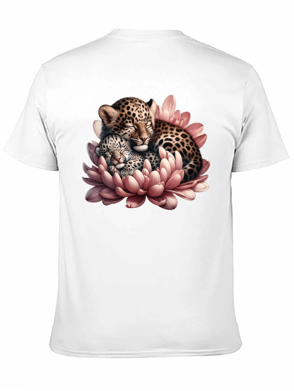 Leopard Cubs in Flower Graphic T-Shirt