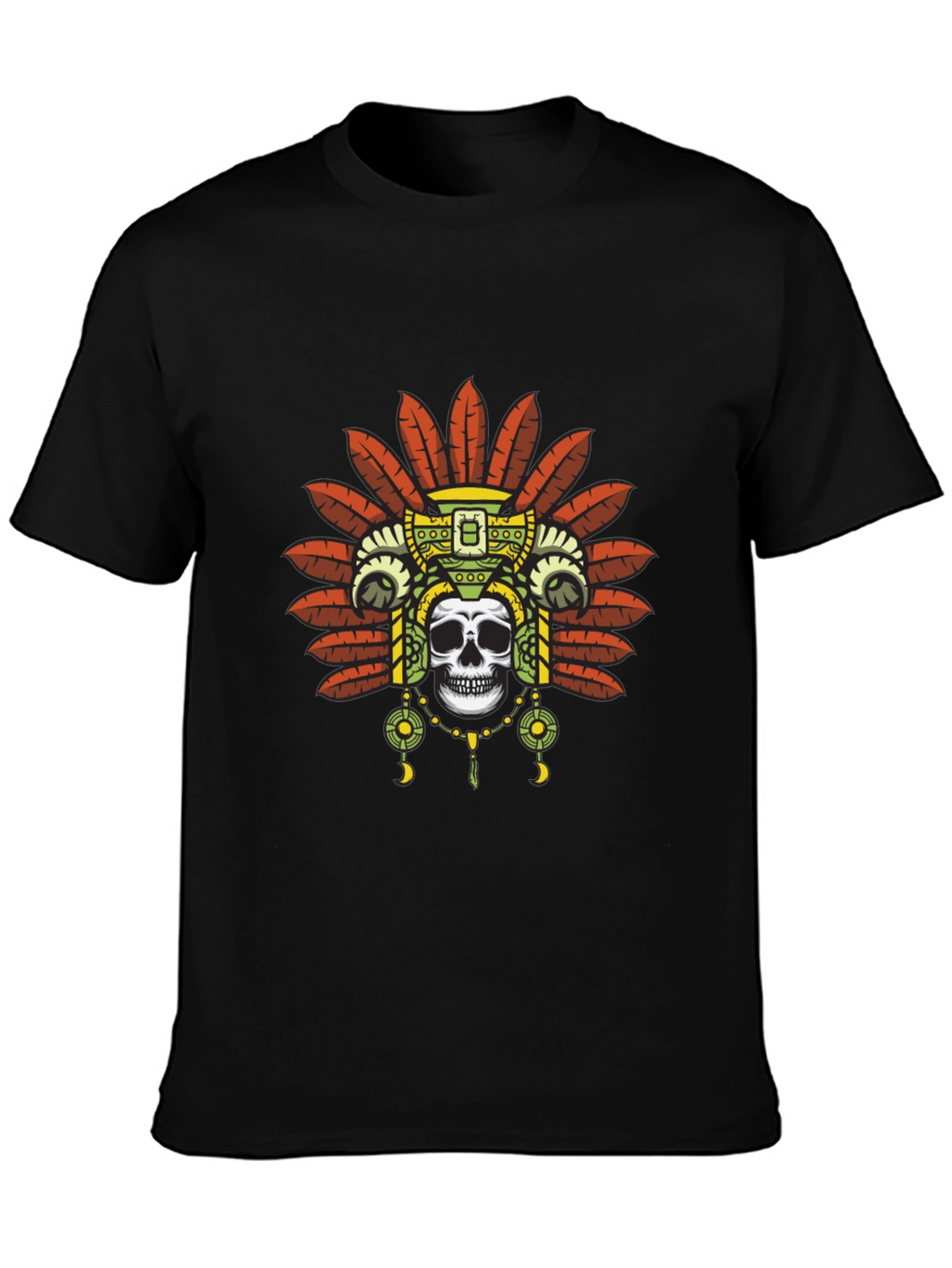 Skull Headdress Graphic Tee - Black T-Shirt
