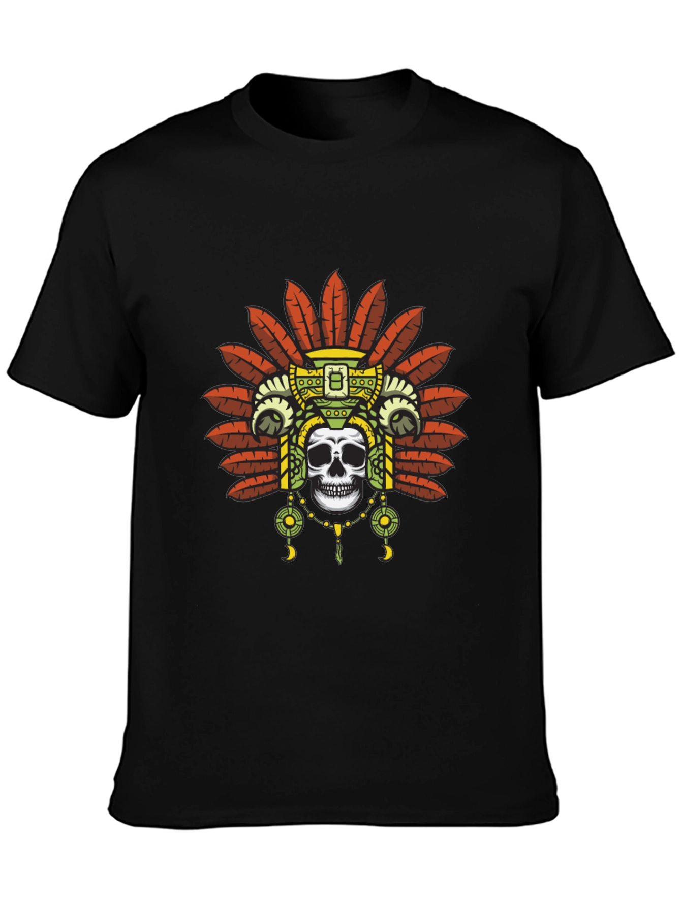 Skull Headdress Graphic Tee - Black T-Shirt