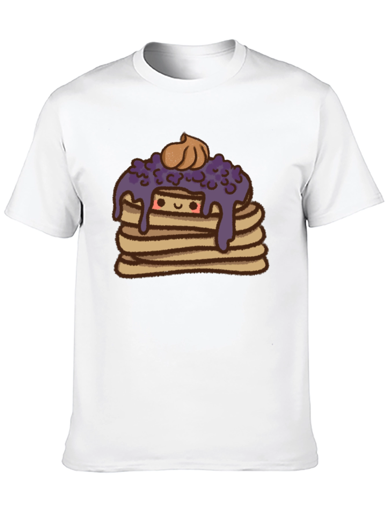 Cute Pancake Stack Graphic Tee - Unisex Black T-Shirt