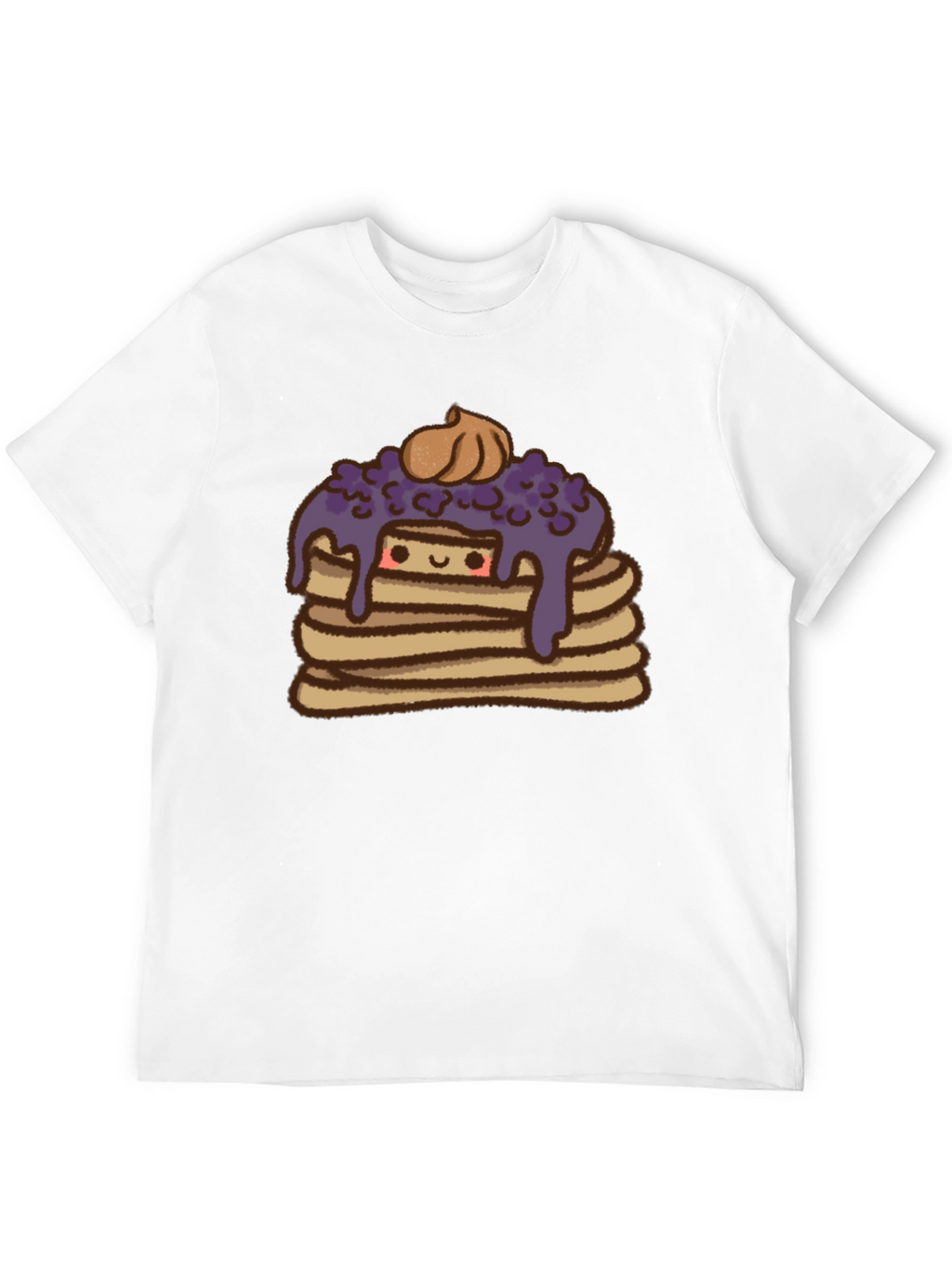 Cute Pancake Stack Graphic Tee - Unisex Black T-Shirt