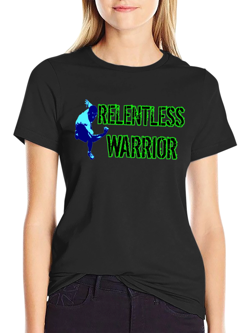 Relentless Warrior Black Graphic Tee