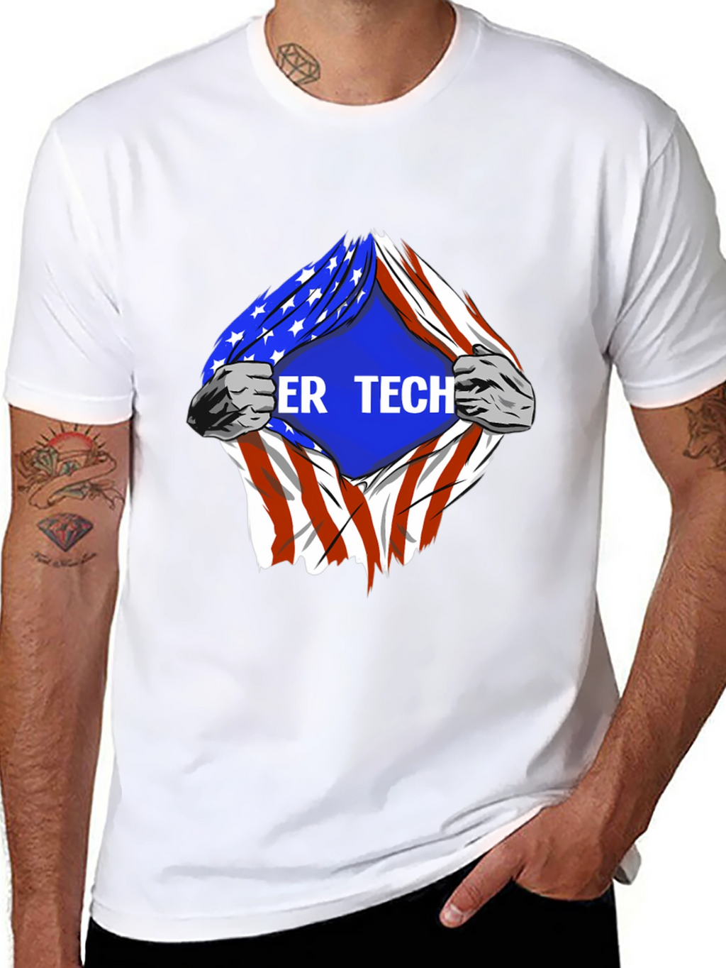 Cyber Tech American Flag T-Shirt
