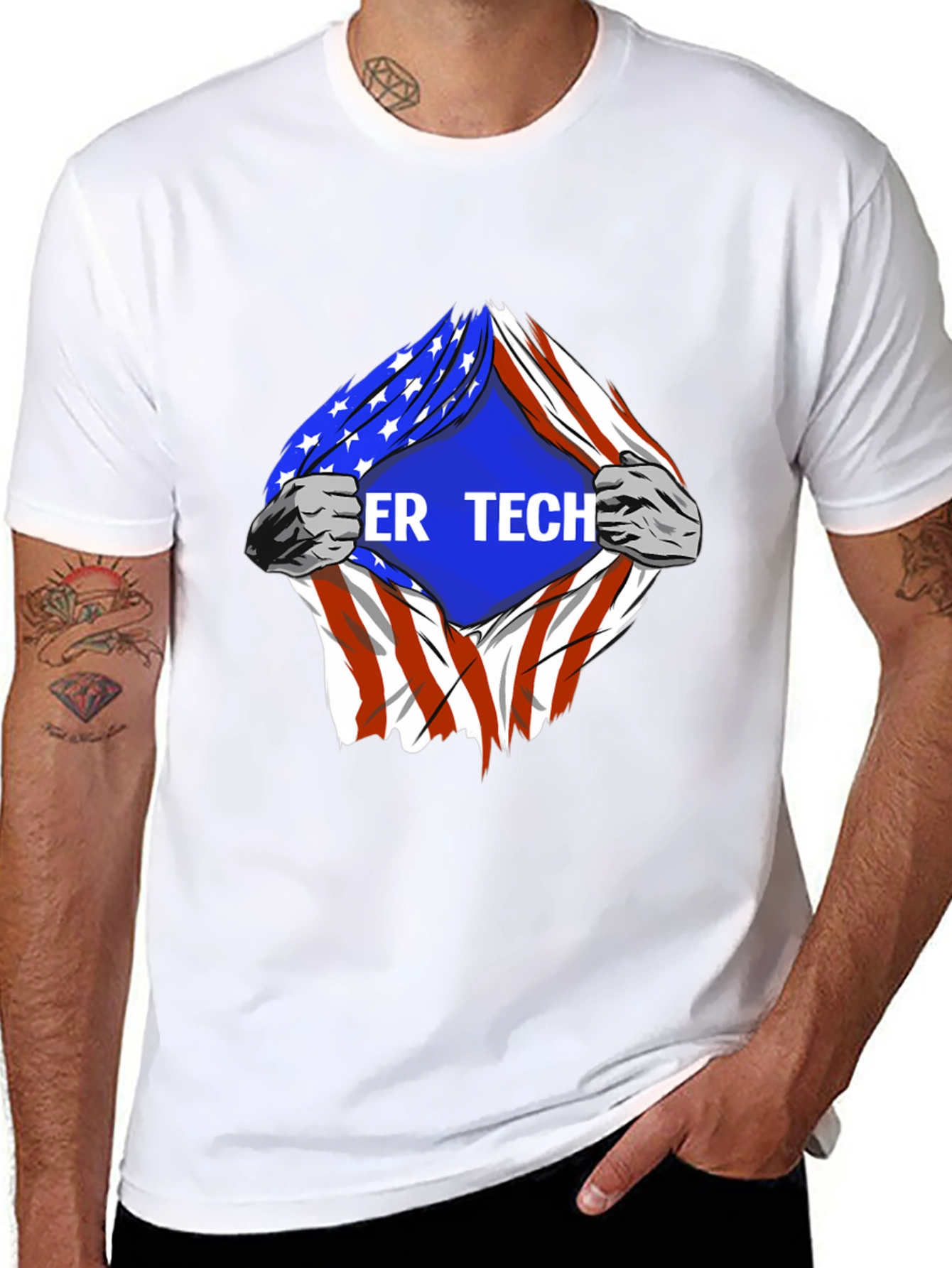 Cyber Tech American Flag T-Shirt