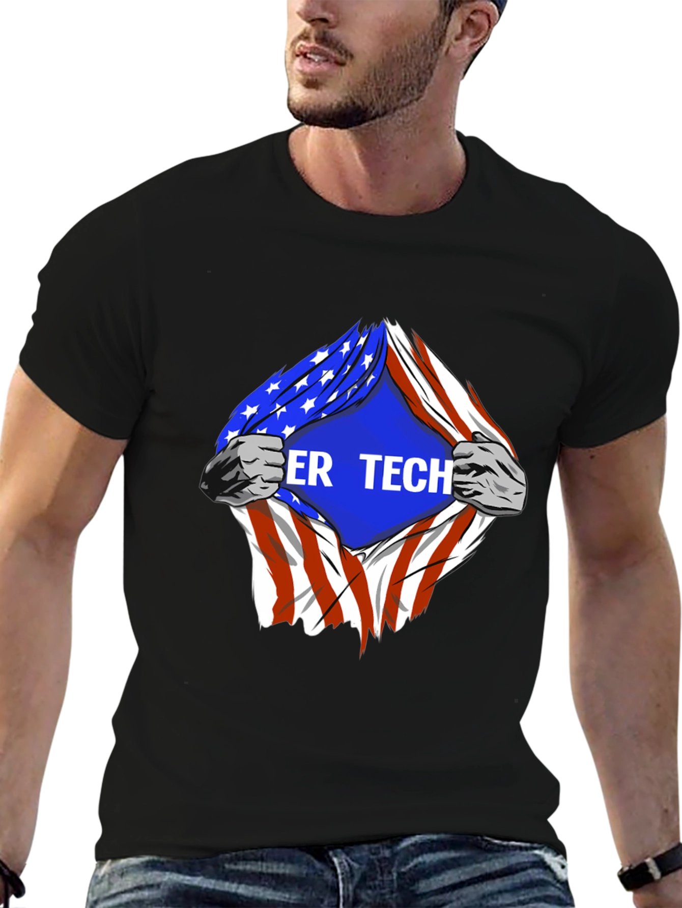 Cyber Tech American Flag T-Shirt