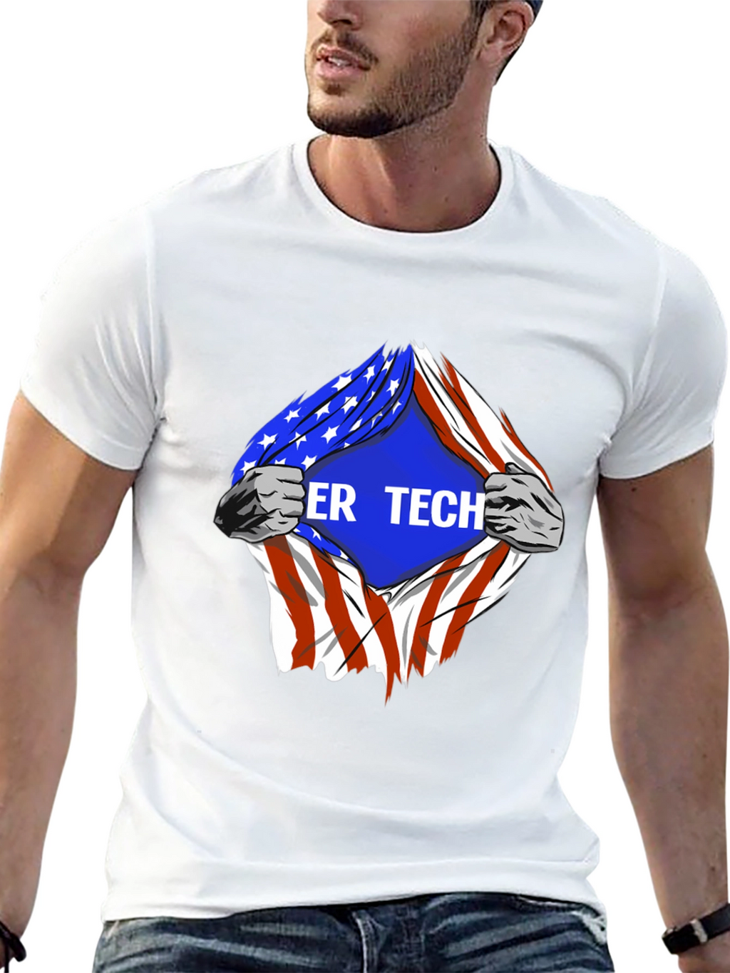 Cyber Tech American Flag T-Shirt