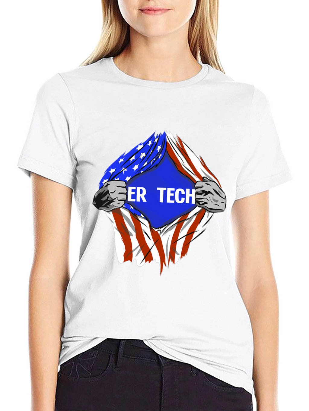 Cyber Tech American Flag T-Shirt