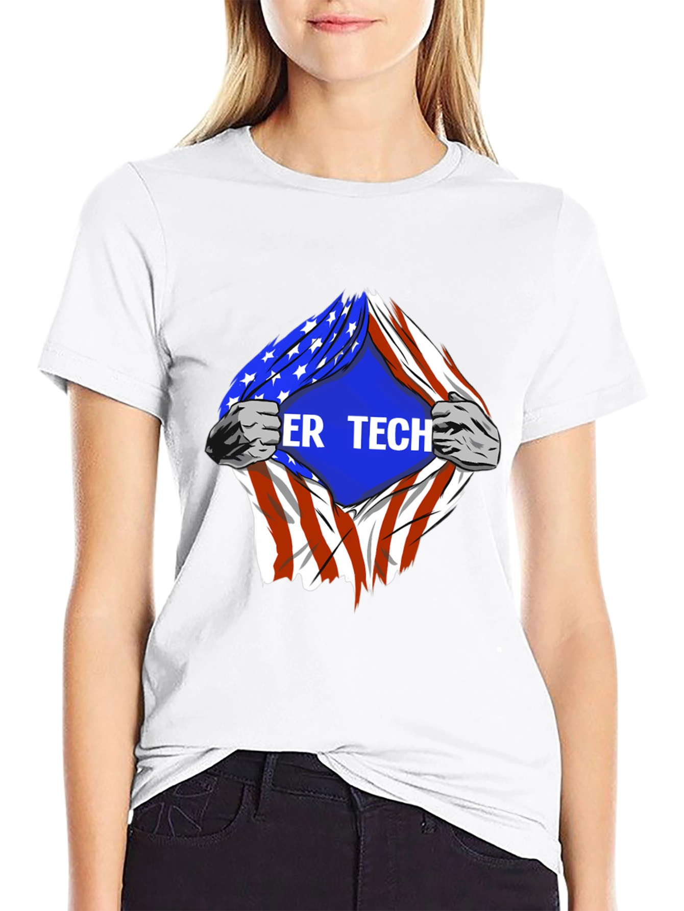 Cyber Tech American Flag T-Shirt