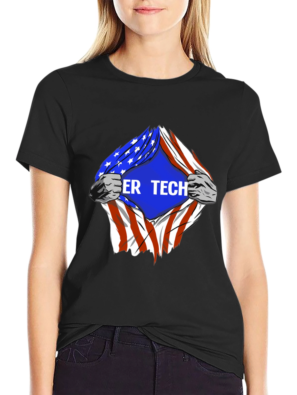 Cyber Tech American Flag T-Shirt