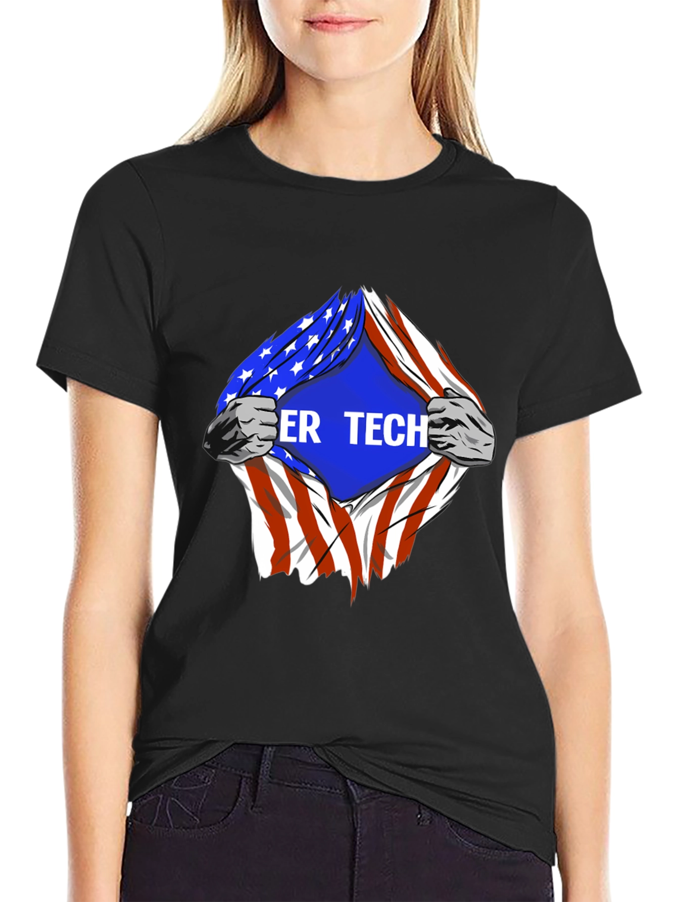 Cyber Tech American Flag T-Shirt