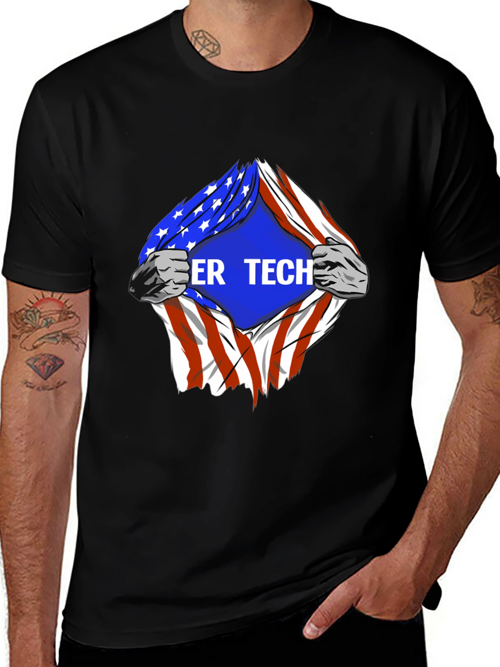 Cyber Tech American Flag T-Shirt
