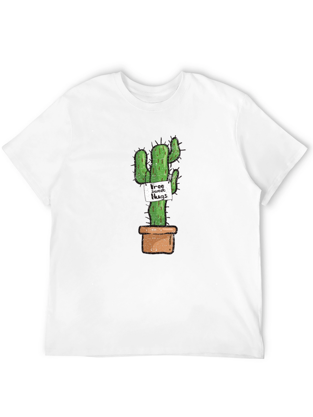 Cactus Free Sweet Hugs Graphic T-Shirt - Black