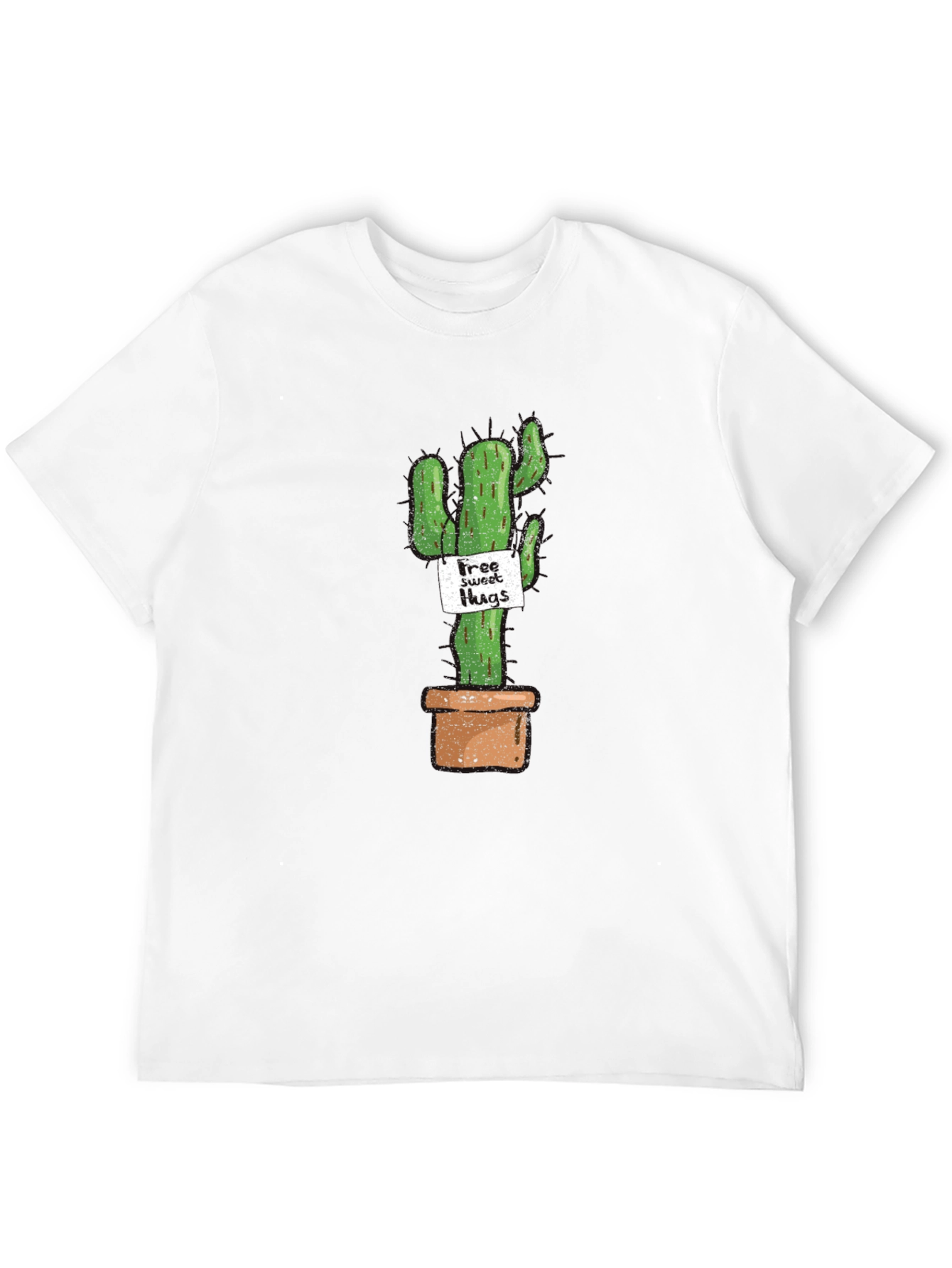 Cactus Free Sweet Hugs Graphic T-Shirt - Black