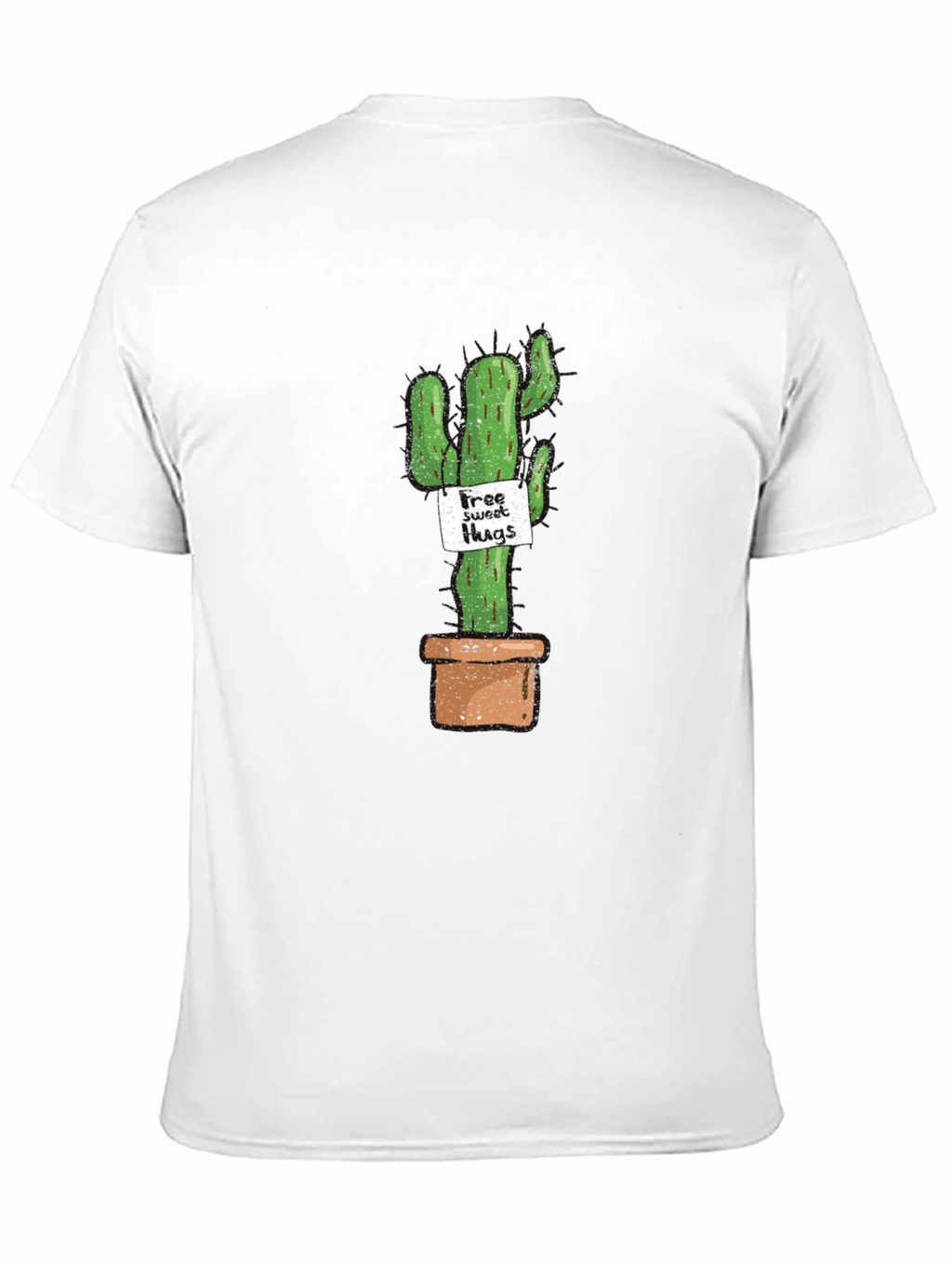 Cactus Free Sweet Hugs Graphic T-Shirt - Black