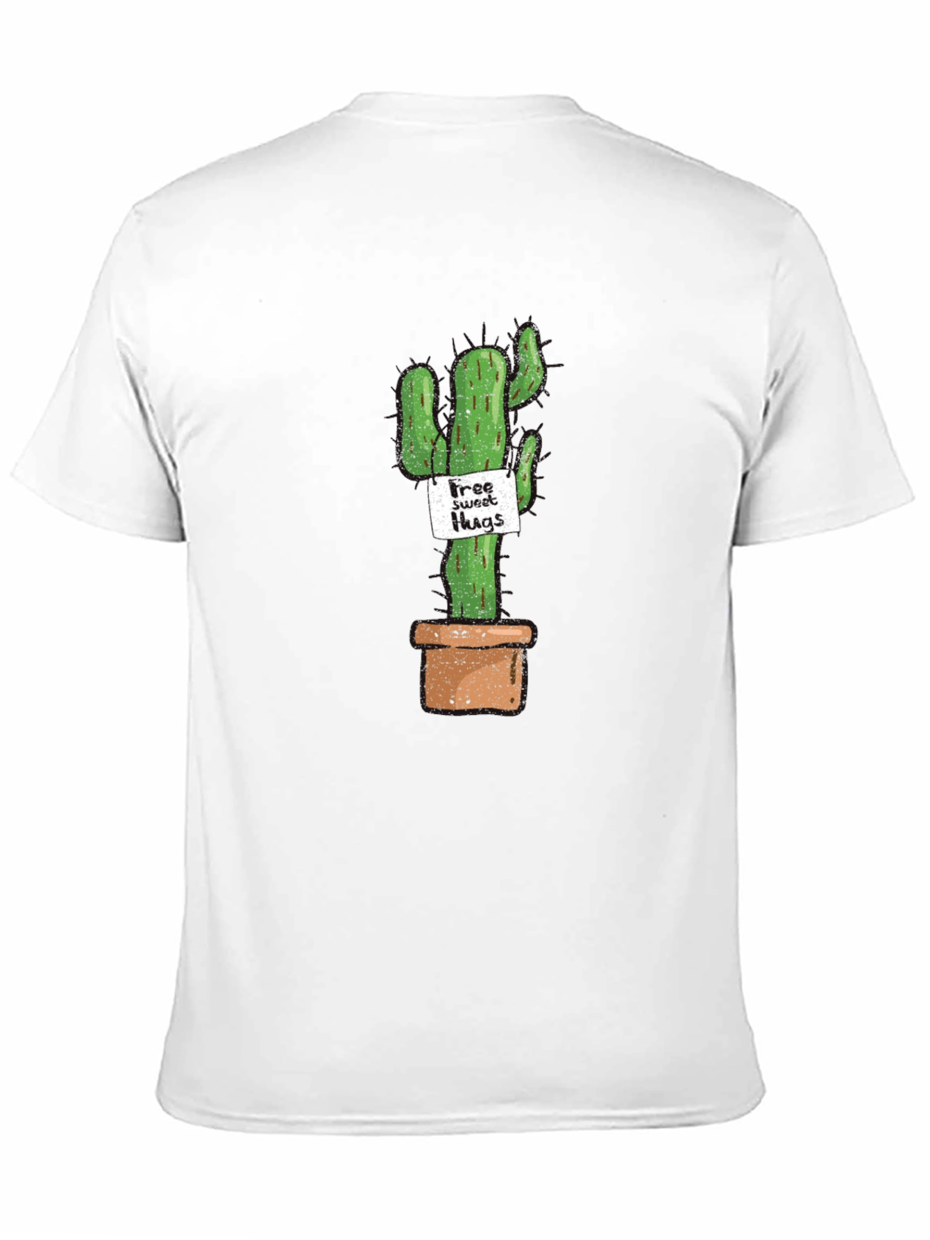 Cactus Free Sweet Hugs Graphic T-Shirt - Black