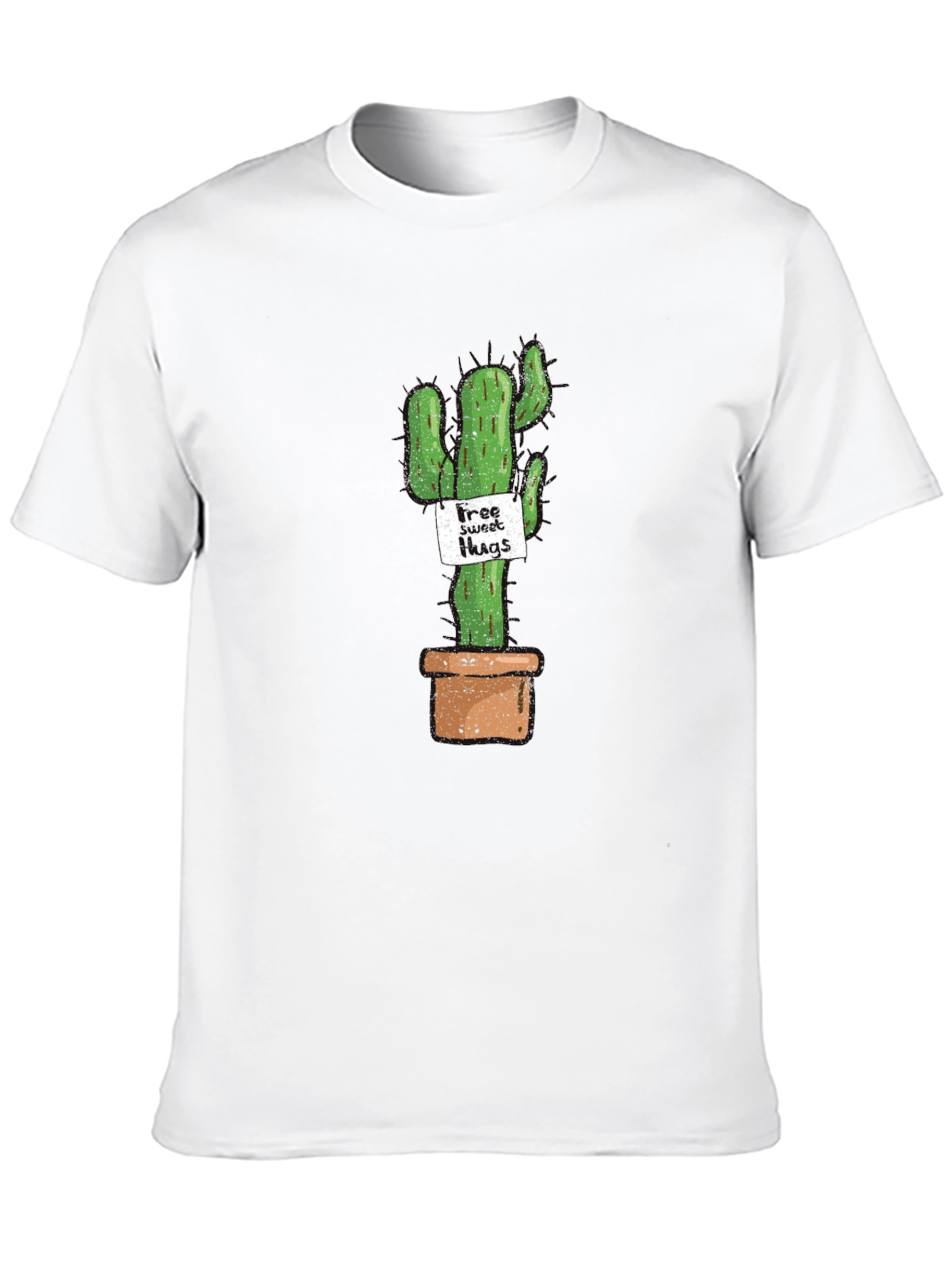 Cactus Free Sweet Hugs Graphic T-Shirt - Black