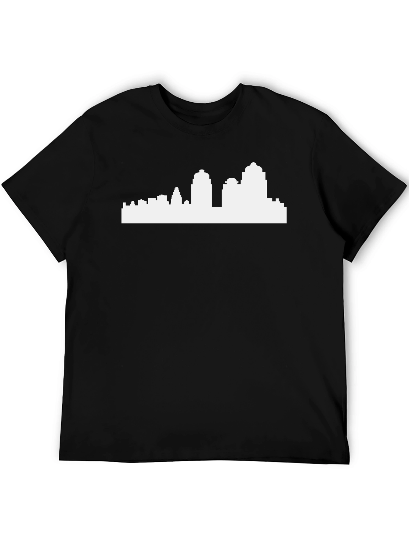 Cityscape Graphic Tee - Black Cotton T-Shirt