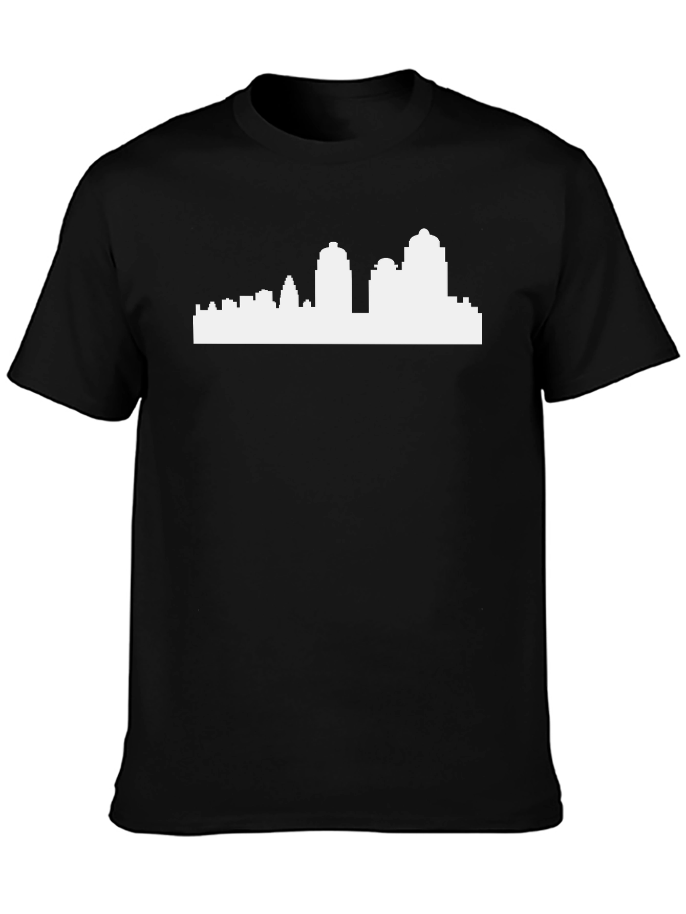 Cityscape Graphic Tee - Black Cotton T-Shirt