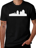 Cityscape Graphic Tee - Black Cotton T-Shirt