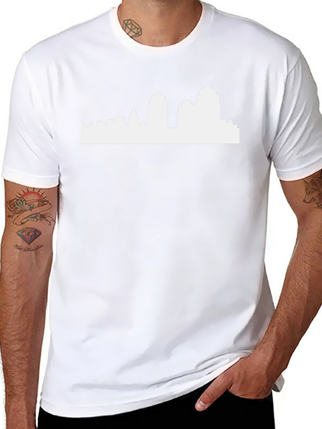 Cityscape Graphic Tee - Black Cotton T-Shirt