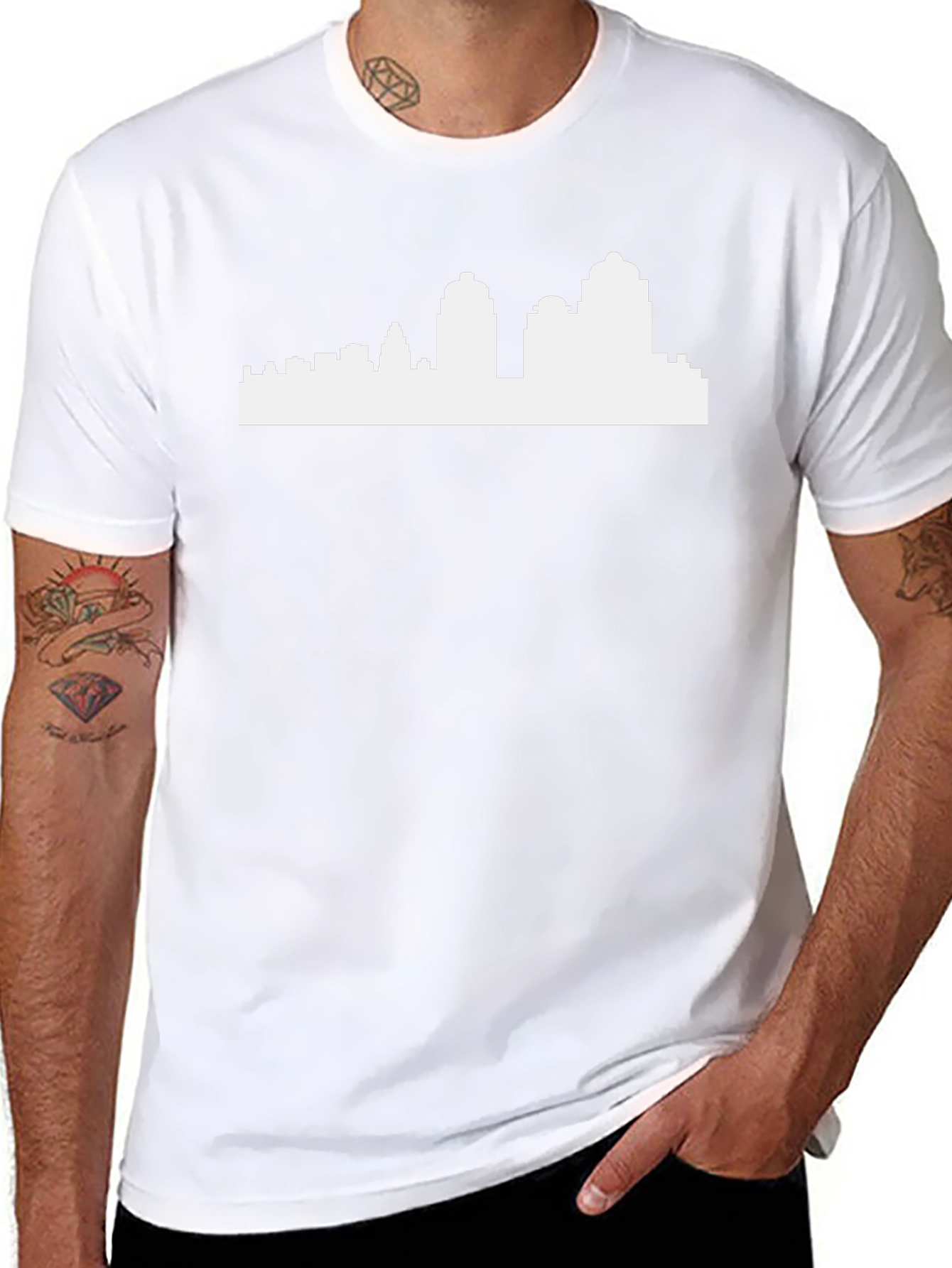 Cityscape Graphic Tee - Black Cotton T-Shirt