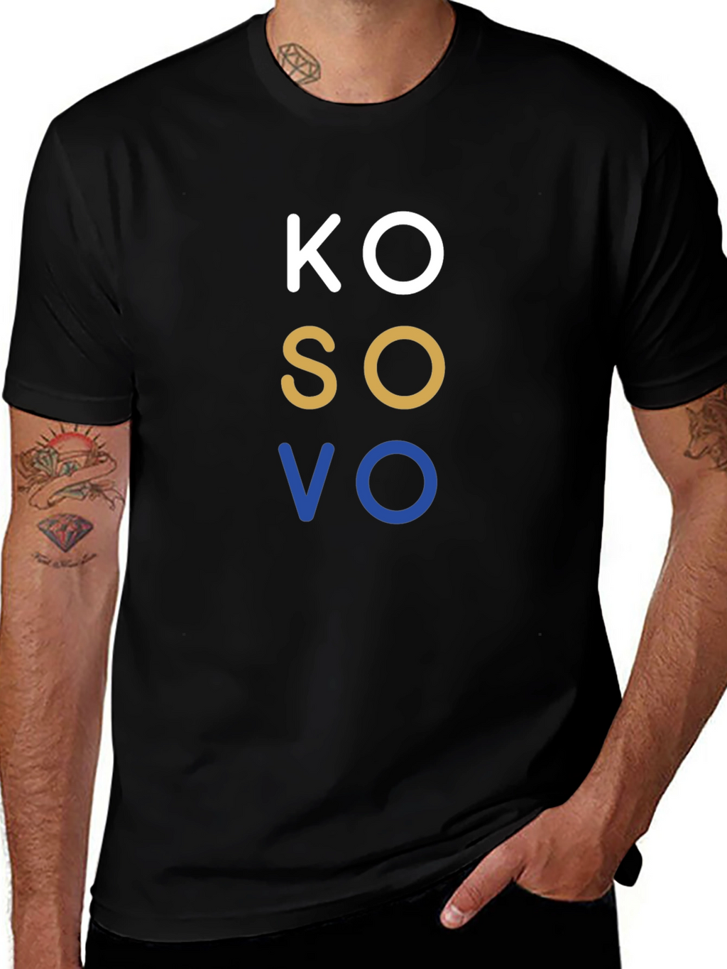 Kosovo Graphic Tee - Black Cotton T-Shirt