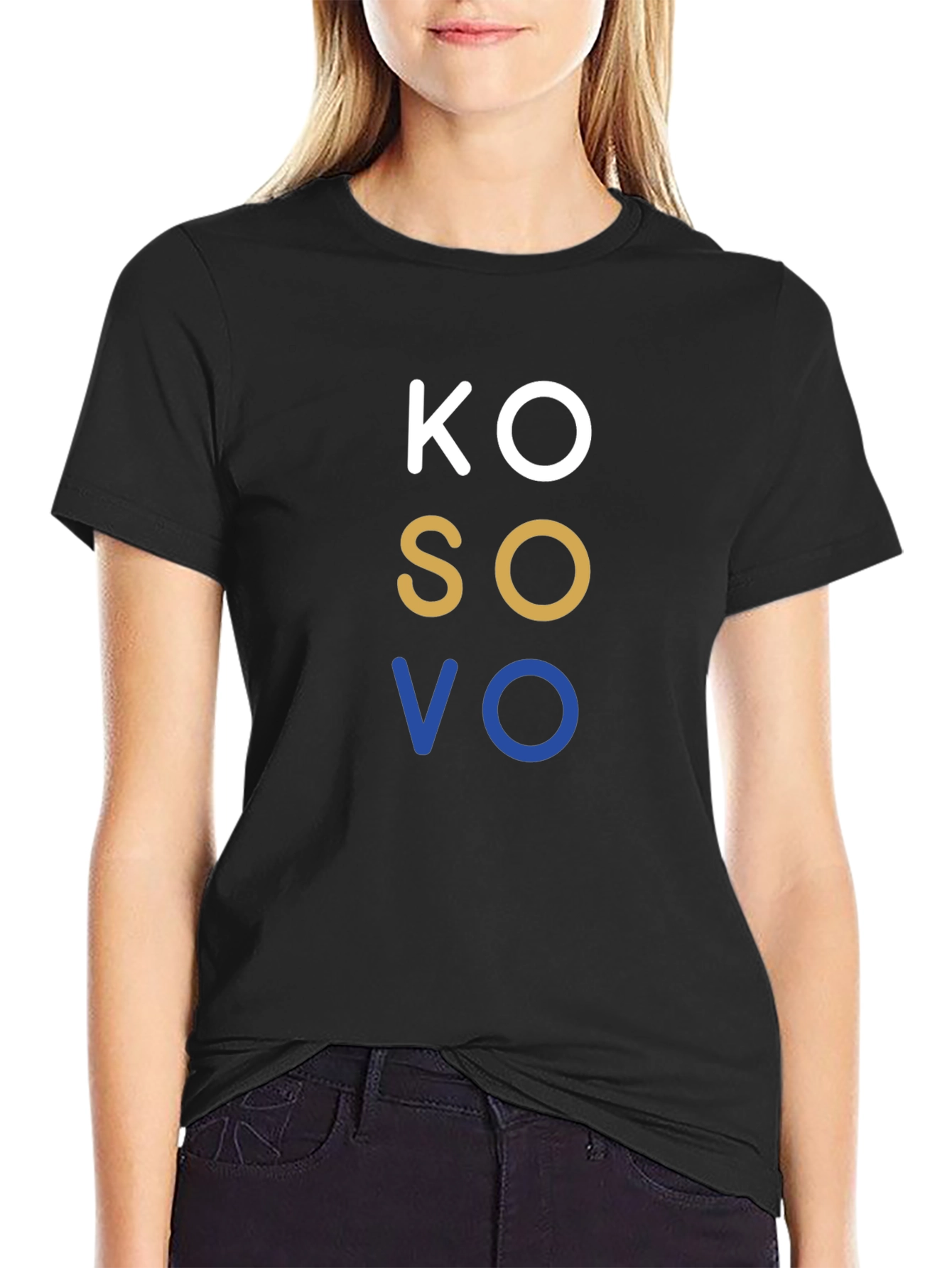 Kosovo Graphic Tee - Black Cotton T-Shirt