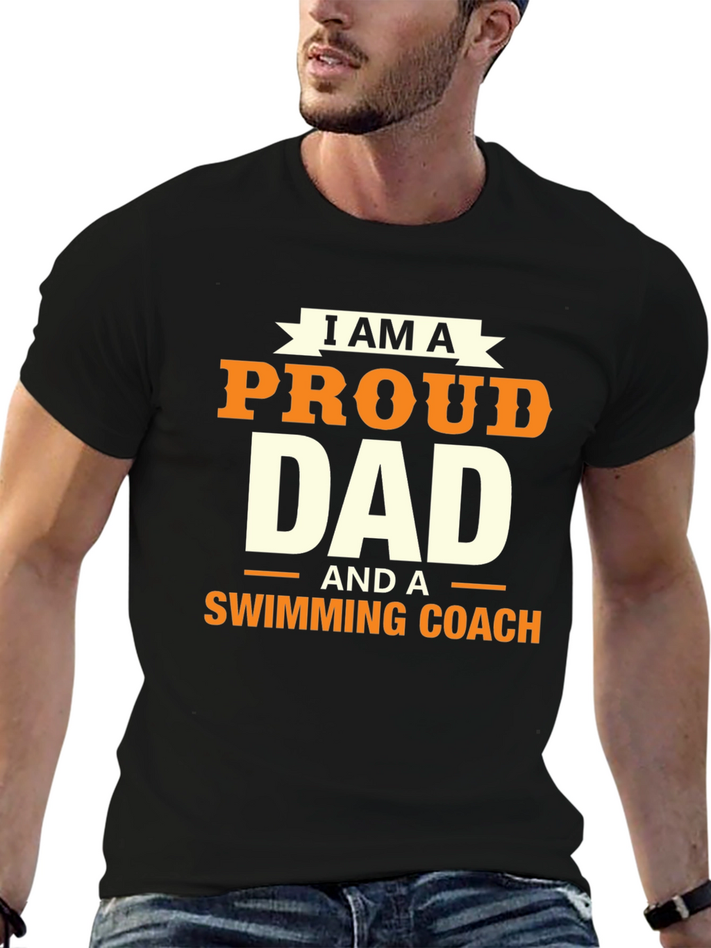Proud Dad Swimming Coach T-Shirt
