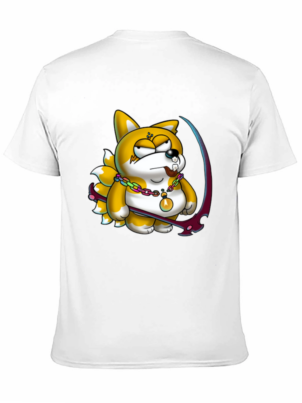 Cartoon Fox Graphic Black T-Shirt