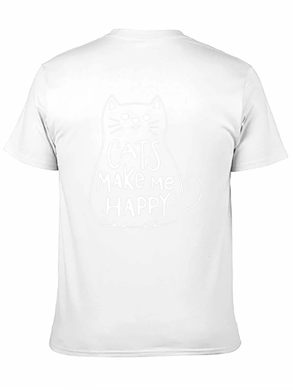 Cats Make Me Happy Graphic Tee - Black Cotton