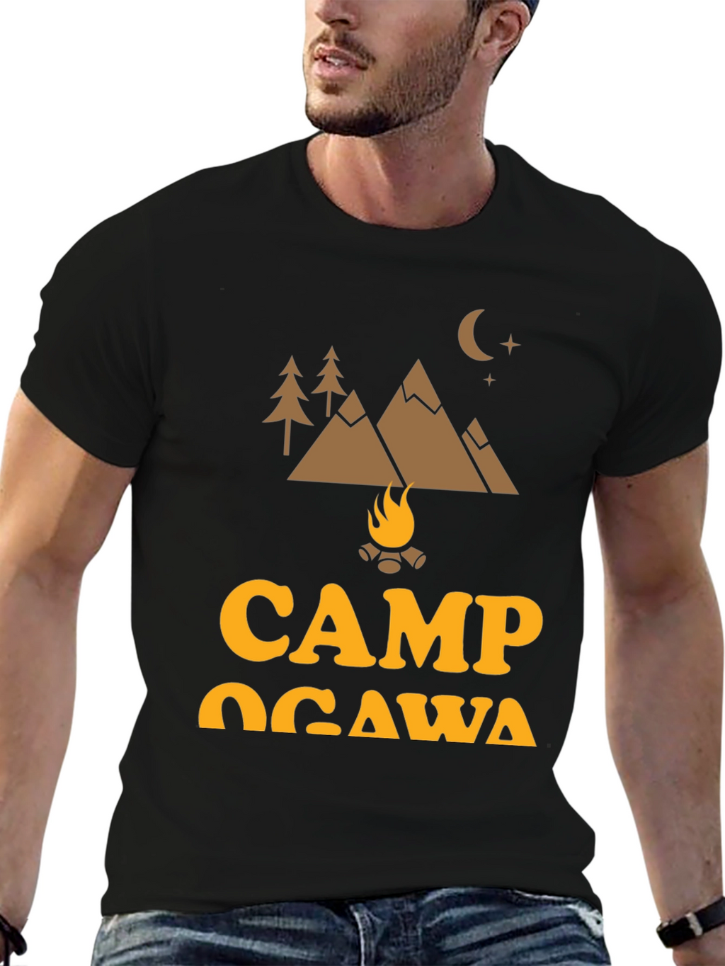 Camp Ogawa Black Graphic T-Shirt