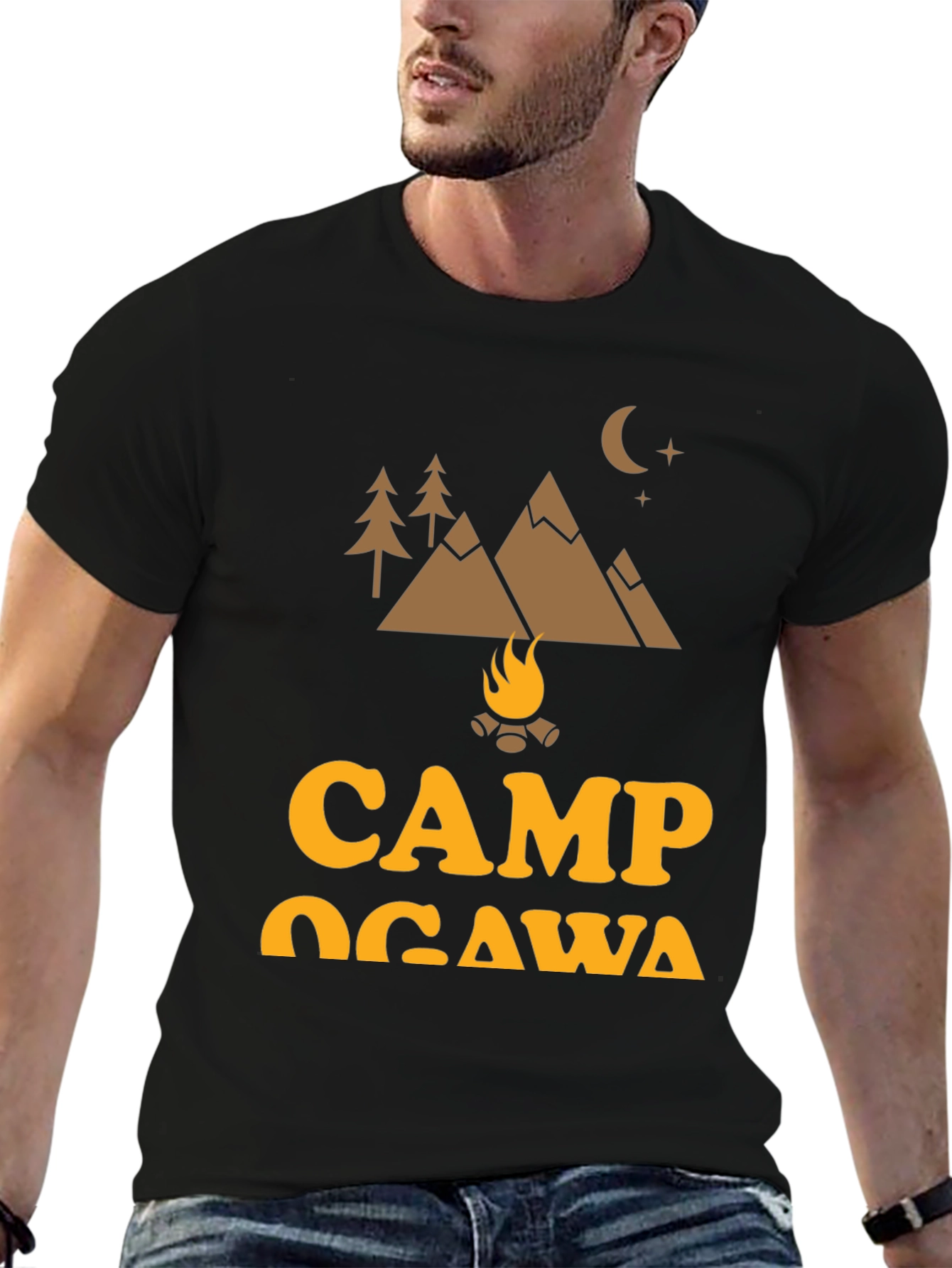 Camp Ogawa Black Graphic T-Shirt