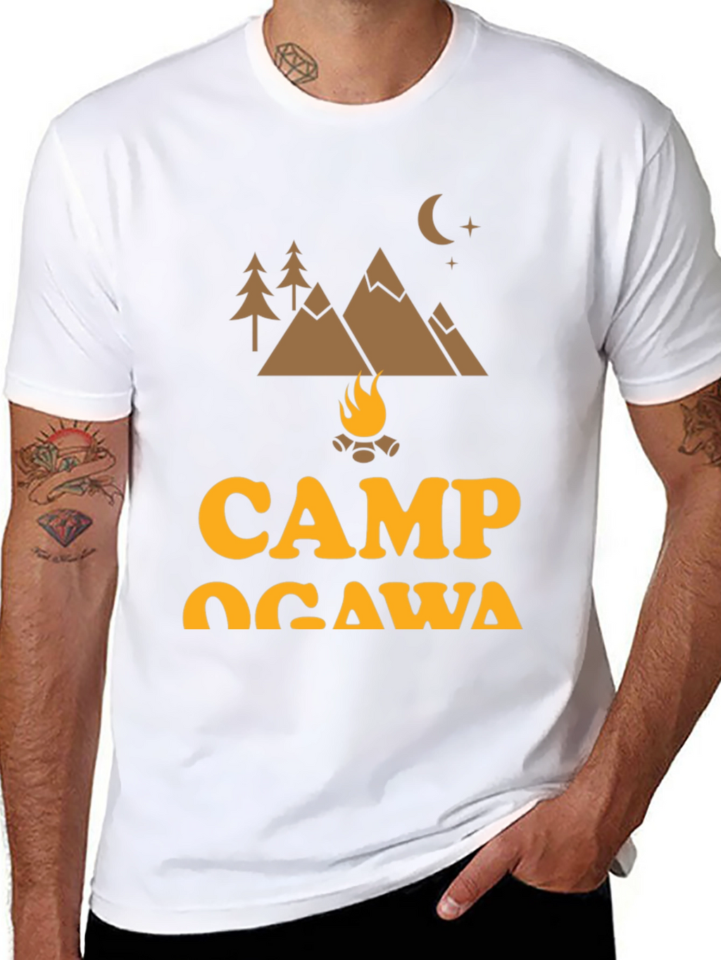 Camp Ogawa Black Graphic T-Shirt